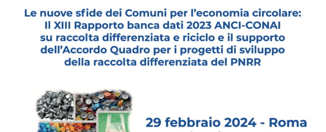 ANCI CONAI XIII Rapporto Banca Dati 2023