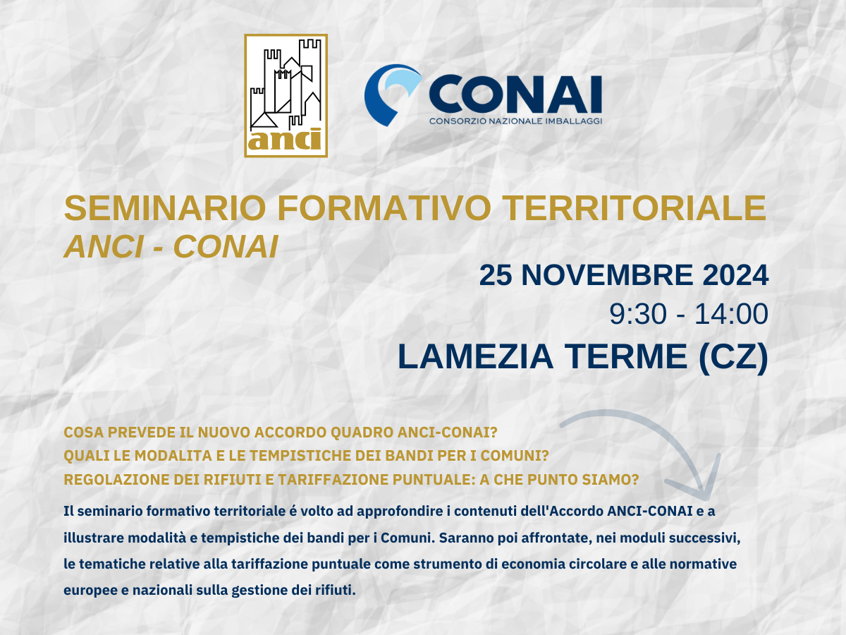Seminario formativo territoriale ANCI CONAI | Lamezia Terme