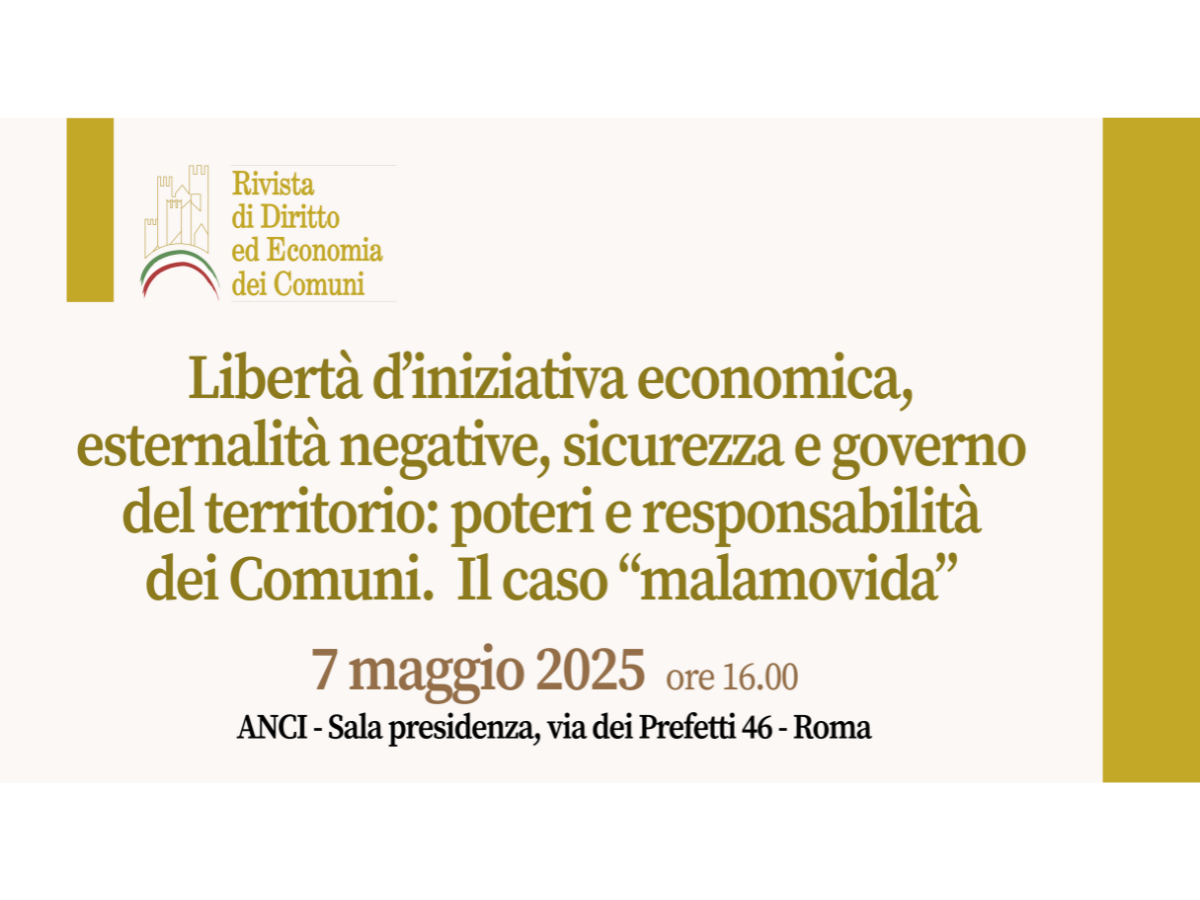 Evento della “Rivista di Diritto ed Economia dei Comuni”