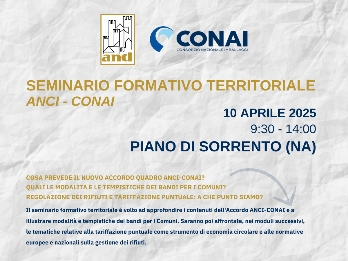 Seminario formativo territoriale ANCI CONAI | Piano di Sorrento