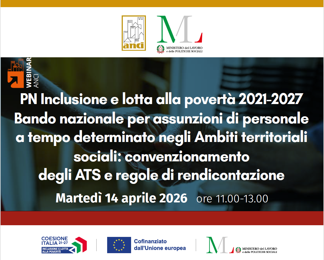 Webinar ANCI-MPS | PN Inclusione e lotta alla povertà 2021-2027