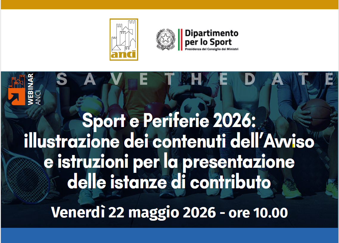 Webinar ANCI-Dipartimento per lo Sport