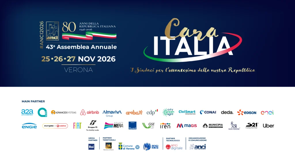 Assemblea ANCI 2026 Verona Main Partner 16:9 Assemblea ANCI 2026 Verona Main Partner 16:9